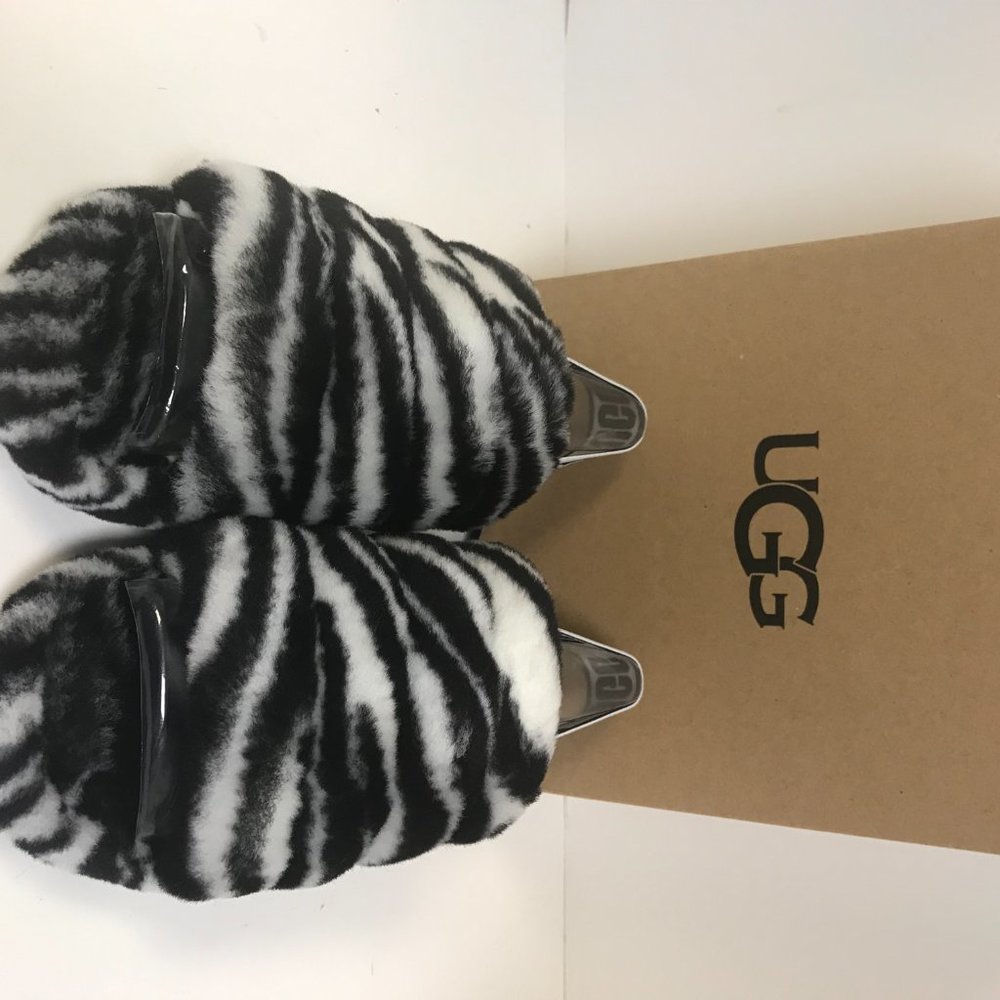 UGG Fluff Yeah Slide Zebra Slipper - Picture 2 of 6